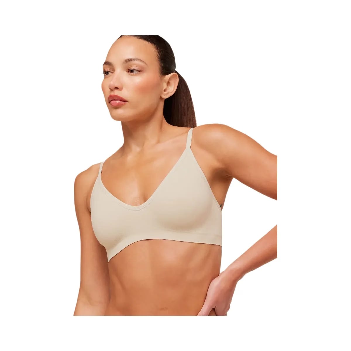 Gymshark FeatherForm V-Neck Bralette "Pebble Grey"