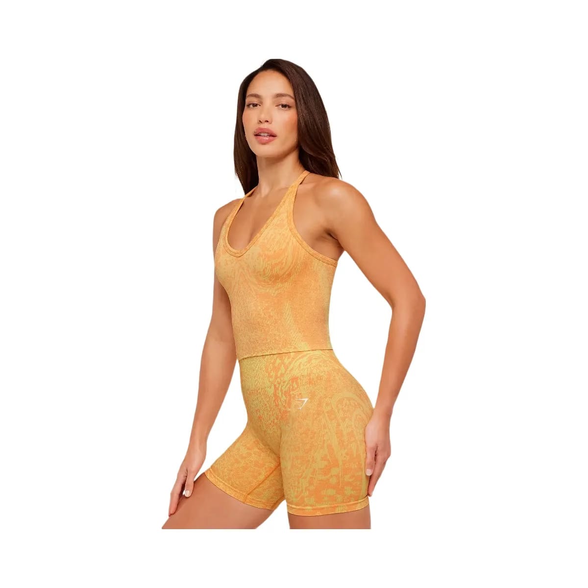 Gymshark Adapt Animal X Whitney Tank Top with Shelf "Sorbet Yellow Dayglow Peach"