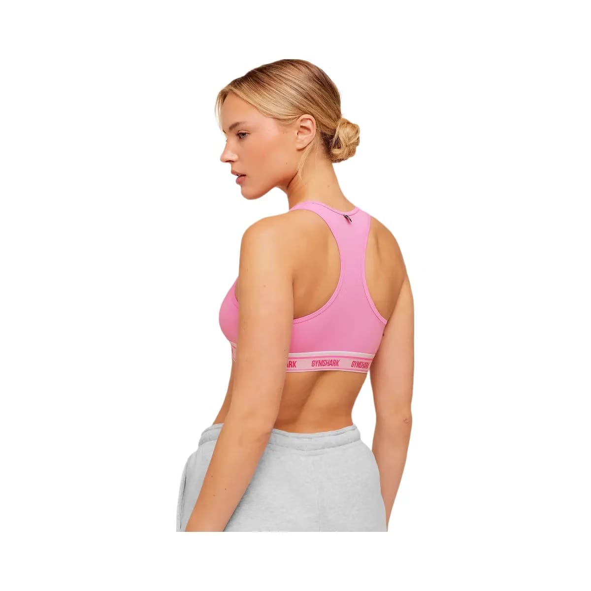 Gymshark Elastic Branded Racerback Cotton Bralette "Focus Pink"