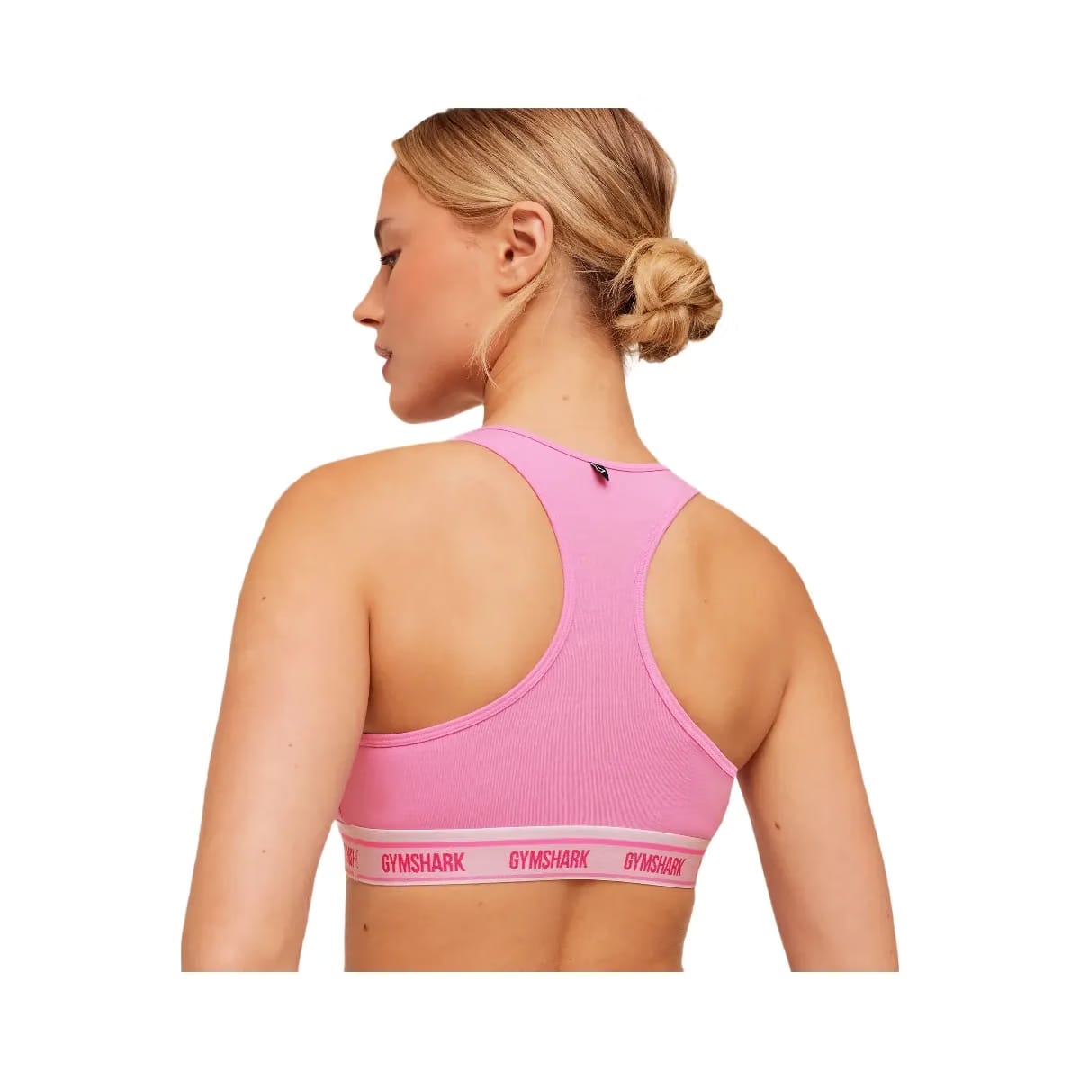 Gymshark Elastic Branded Racerback Cotton Bralette "Focus Pink"