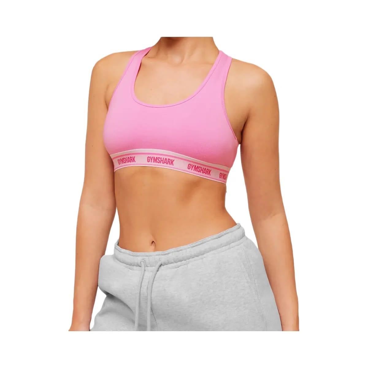 Gymshark Elastic Branded Racerback Cotton Bralette "Focus Pink"