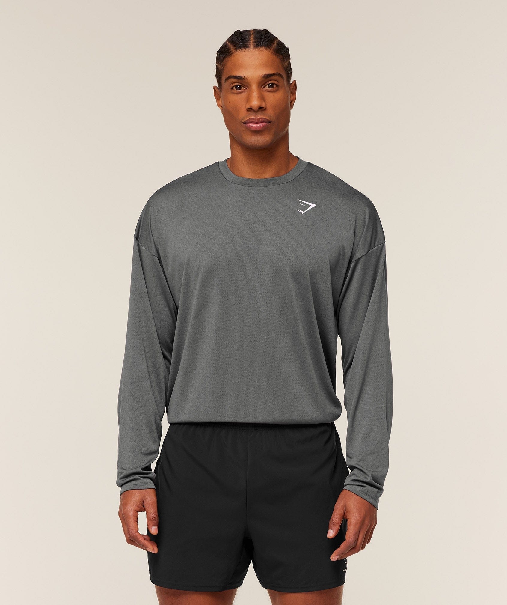 Gymshark Arrival Oversized Long Sleeve T-Shirt Silhouette Grey