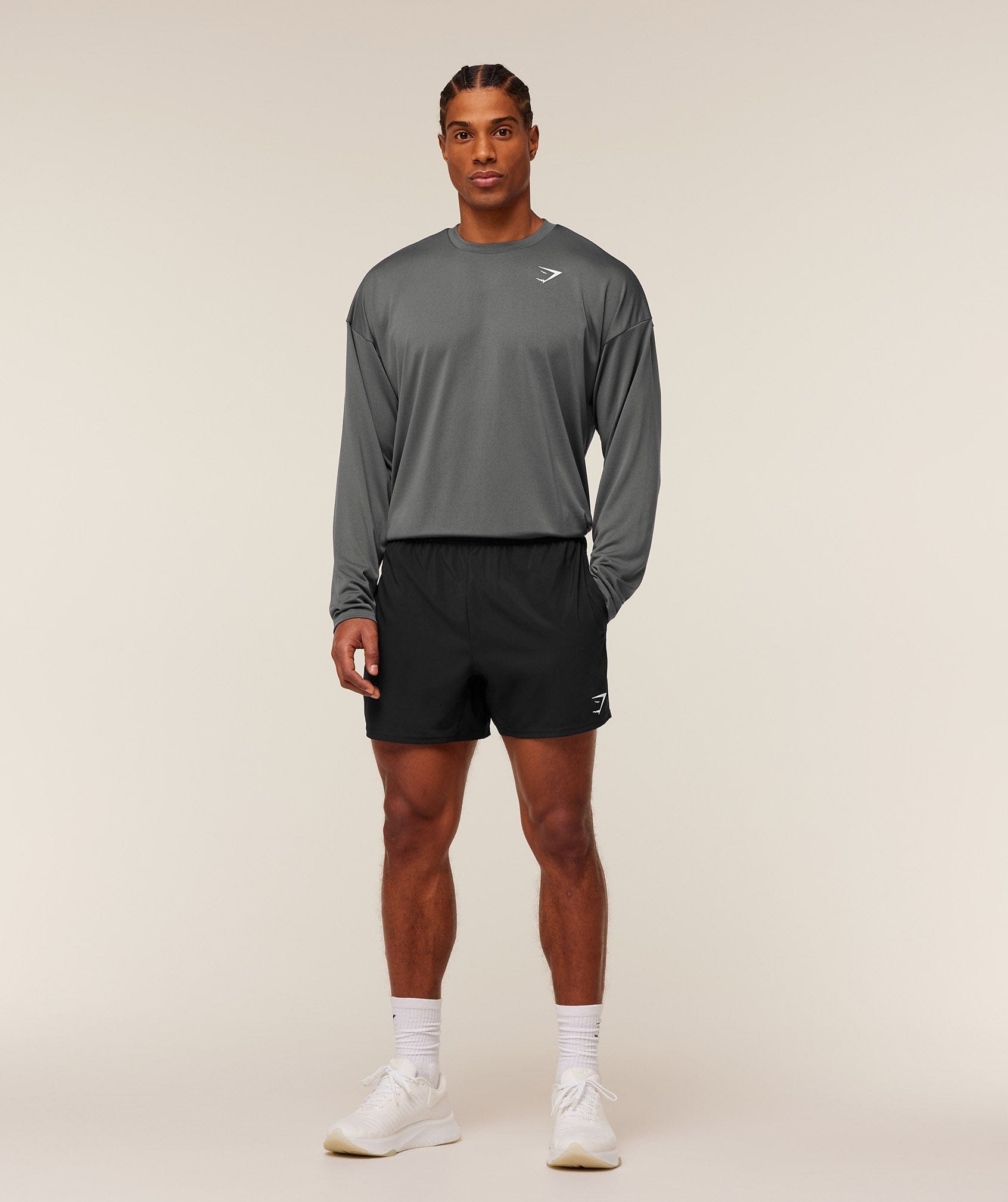 Gymshark Arrival Oversized Long Sleeve T-Shirt Silhouette Grey