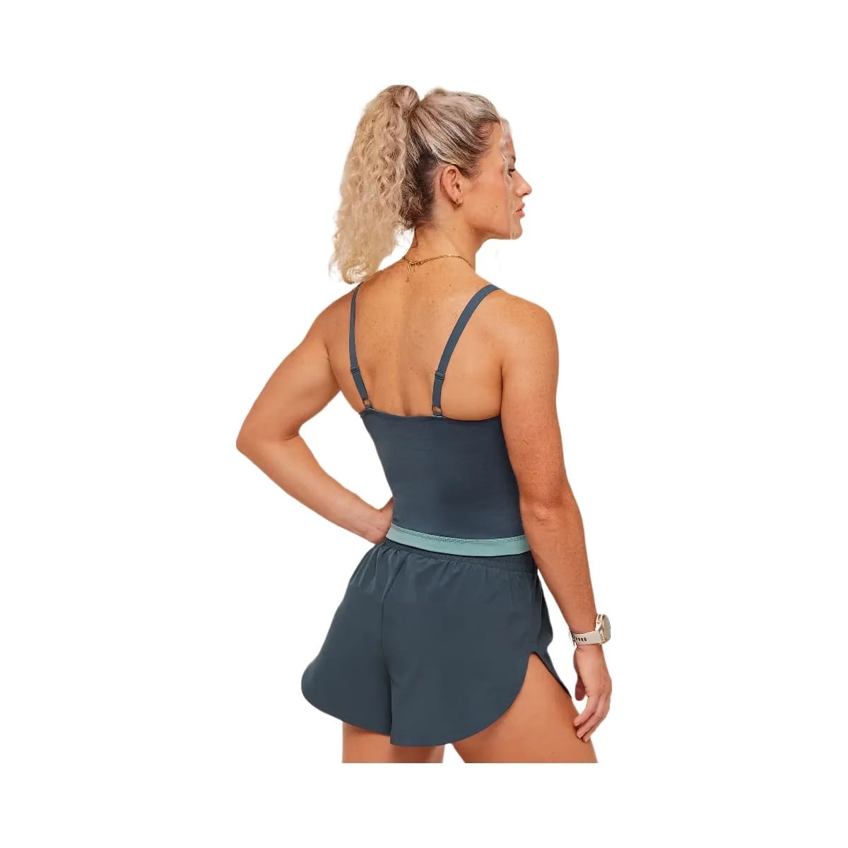 Gymshark Interval Seamless Midi Tank "Stealth Blue Storm Blue"