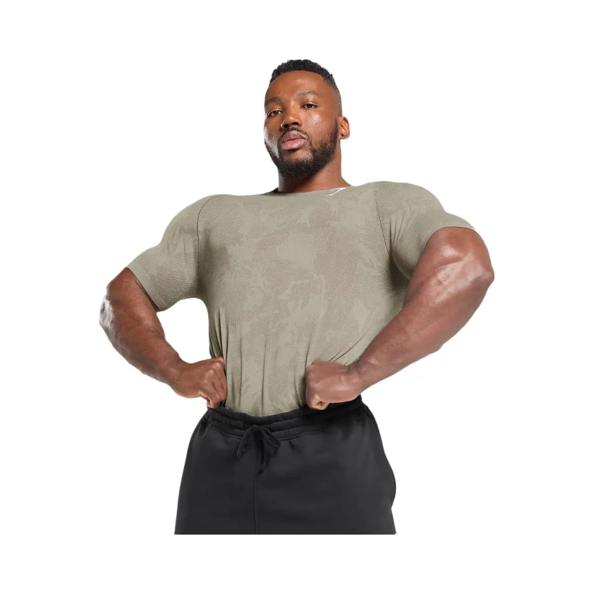 Gymshark Geo Seamless T-Shirt "Linen Brown Camo Brown"