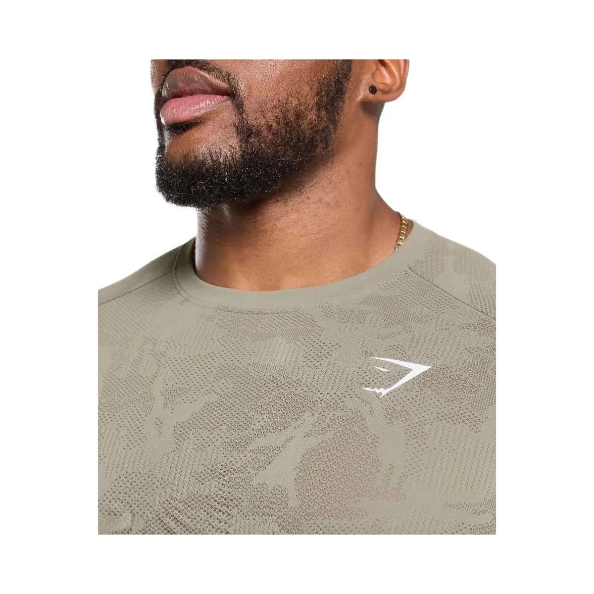 Gymshark Geo Seamless T-Shirt "Linen Brown Camo Brown"
