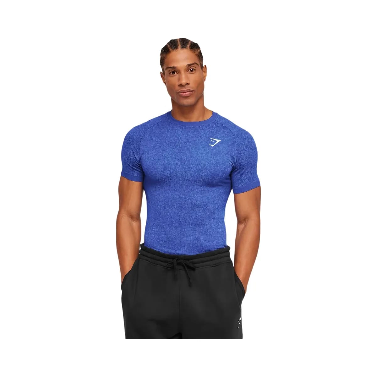 Gymshark Geo Seamless Grid T-Shirt "Force Blue Steady Purple"