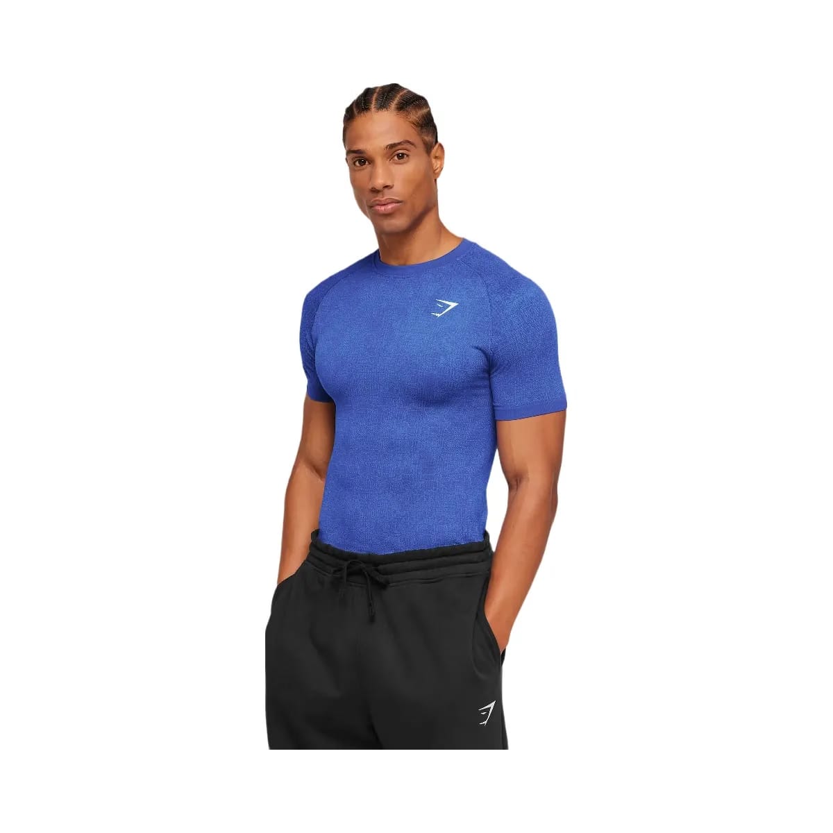 Gymshark Geo Seamless Grid T-Shirt "Force Blue Steady Purple"