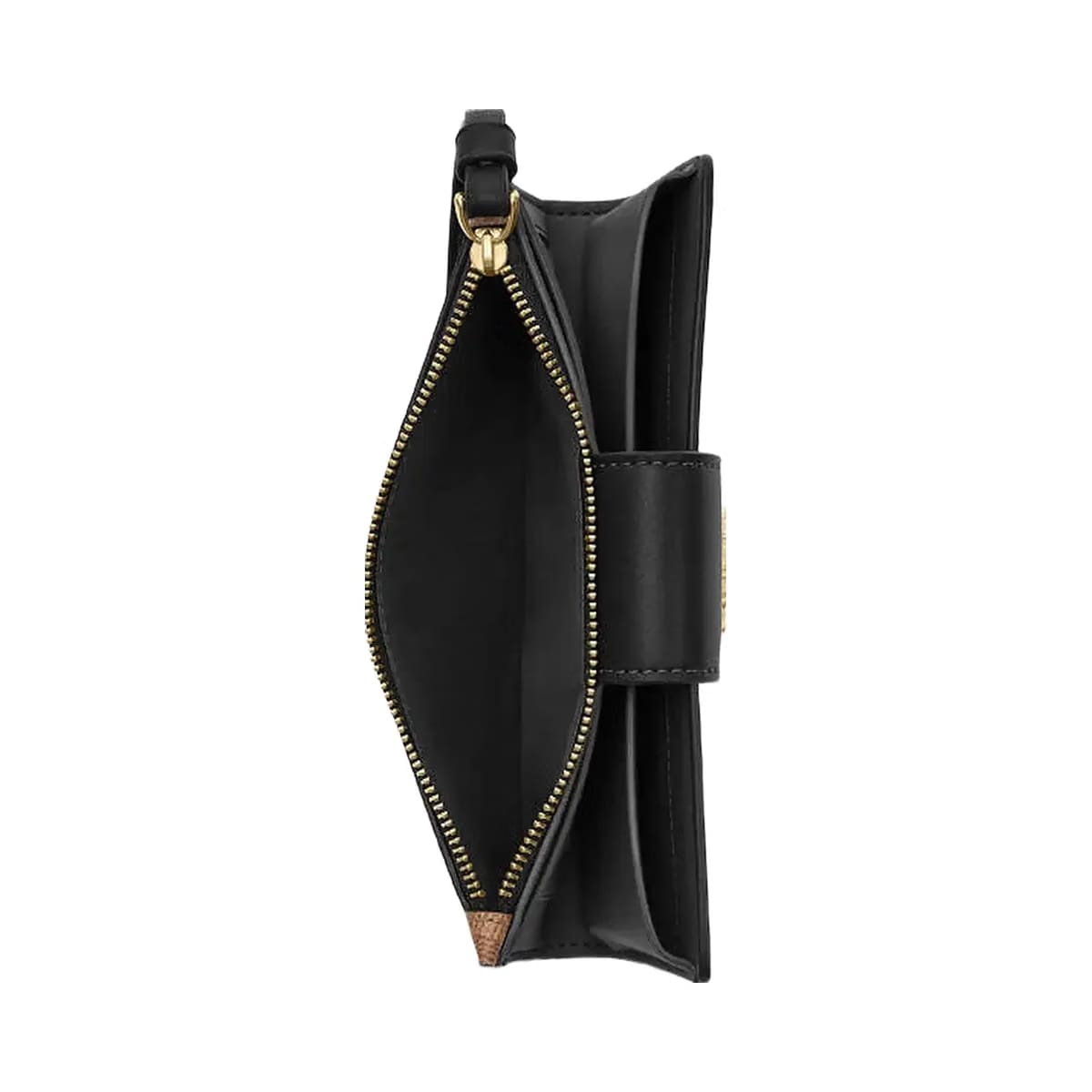 Coach Phone Wallet In Signature Canvas Signature Canvas-Gold-Tan-Black