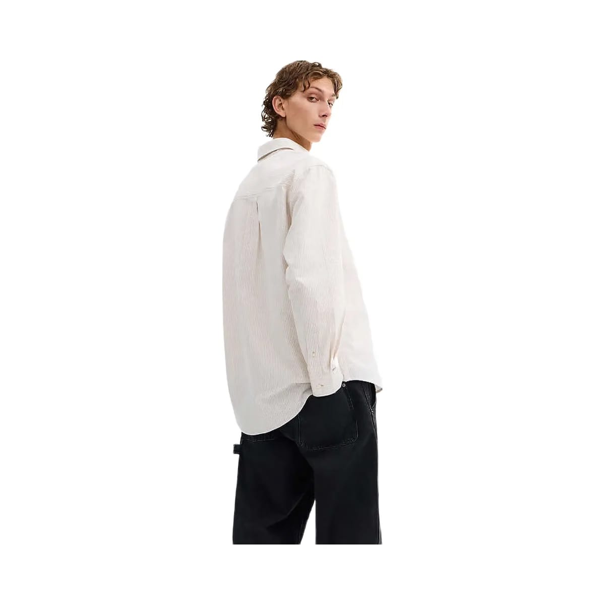 Coach Long Sleeve Button Down Shirt Neutral Stripe
