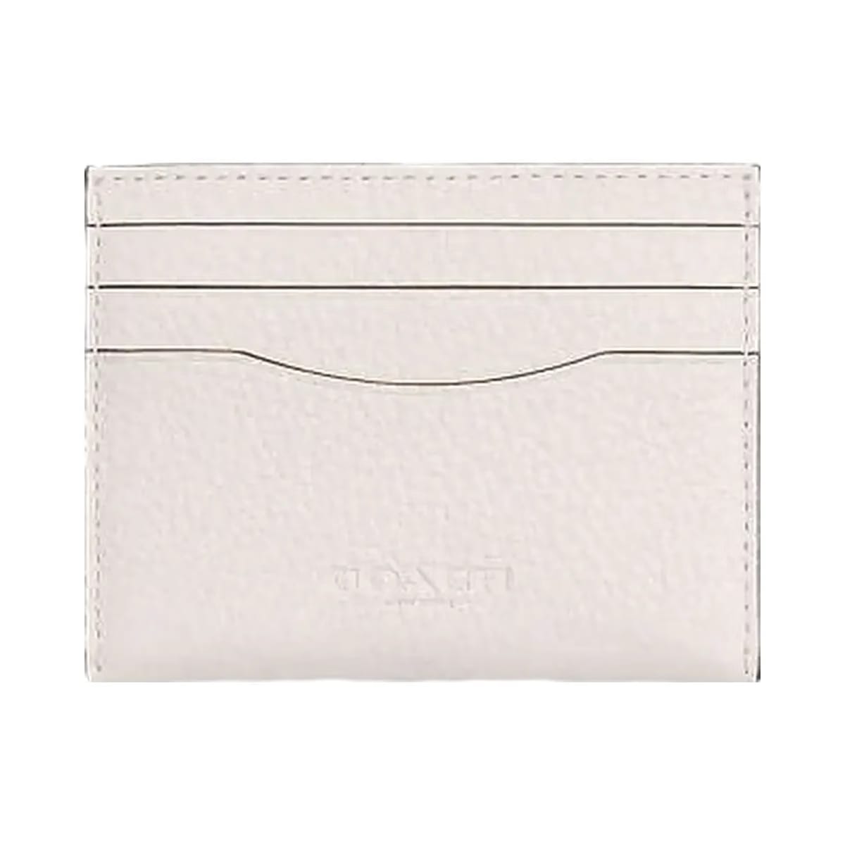 Coach Slim Id Card Case Pebbled Leather-Chalk