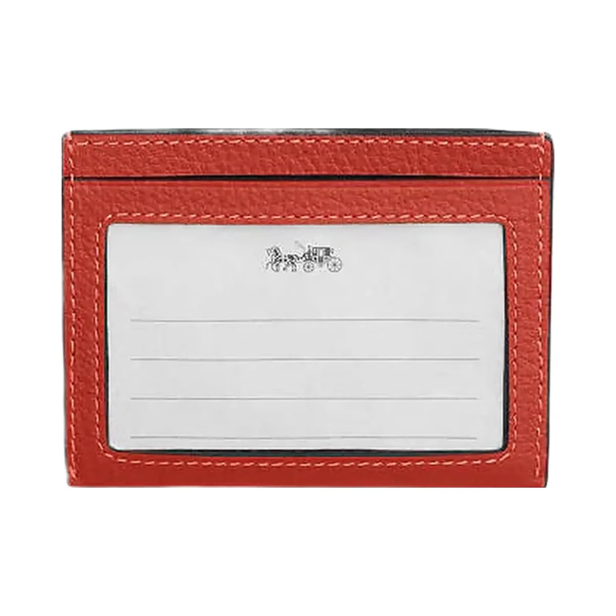 Coach Slim Id Card Case Pebbled Leather-Mango