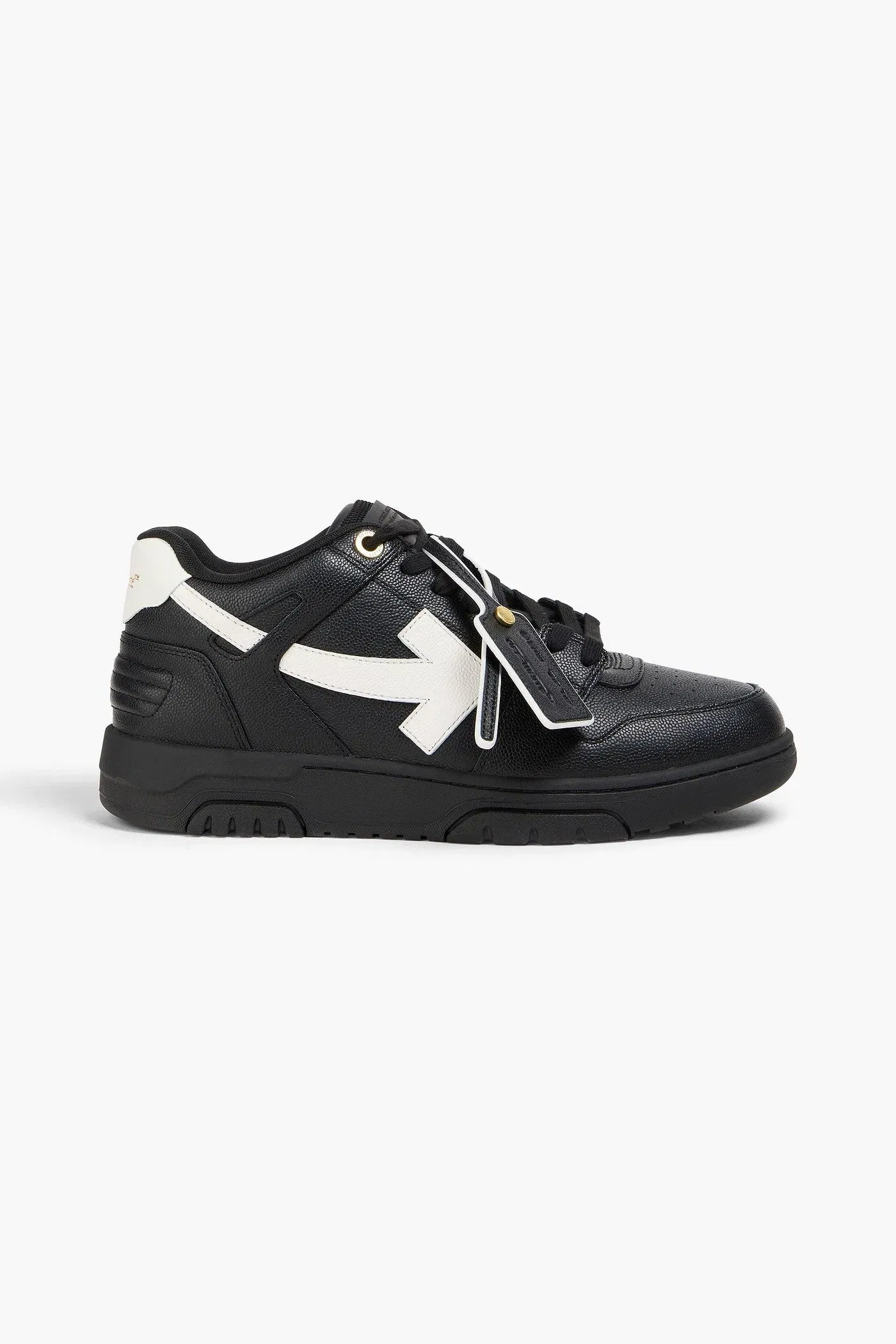 Off-White Out Of Office Pebbled-Leather Sneakers Black
