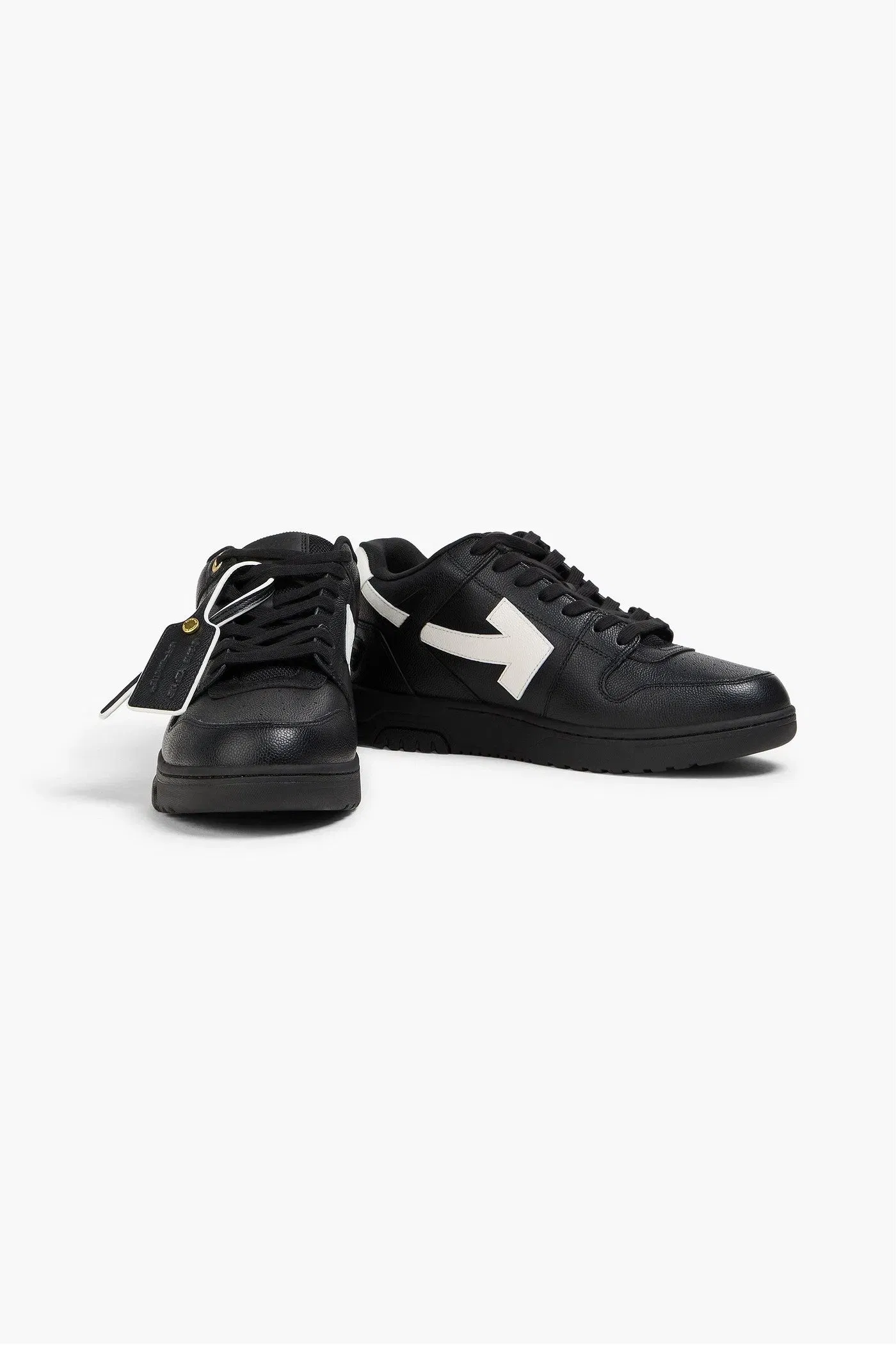 Off-White Out Of Office Pebbled-Leather Sneakers Black