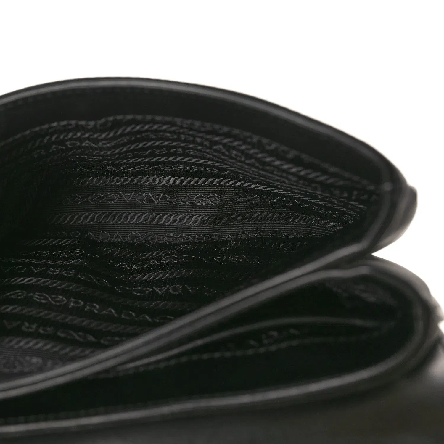 Saffiano Tessuto Nylon Chain Shoulder Bag Black