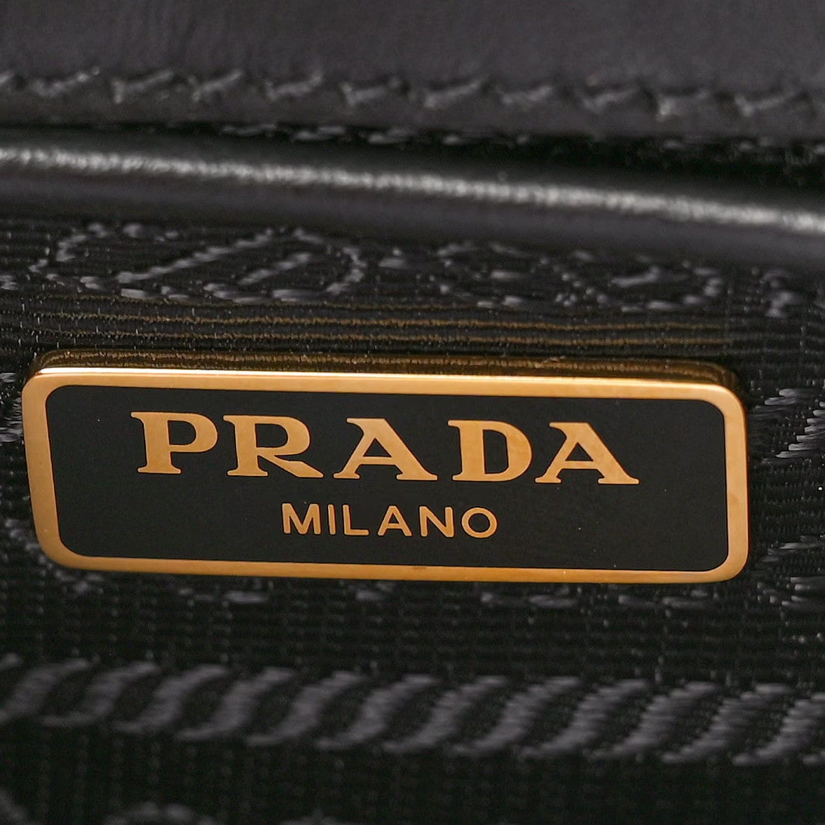 Saffiano Tessuto Nylon Chain Shoulder Bag Black