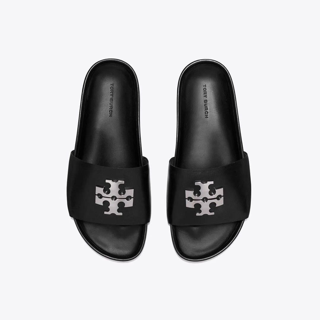 Tory Burch Charlie Sport Slide PERFECT BLACK