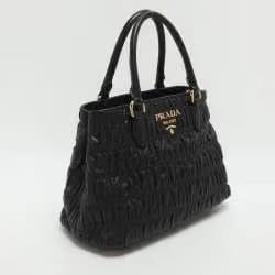Prada Black Nappa Gaufre Leather Tote