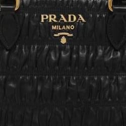 Prada Black Nappa Gaufre Leather Tote