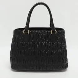 Prada Black Nappa Gaufre Leather Tote