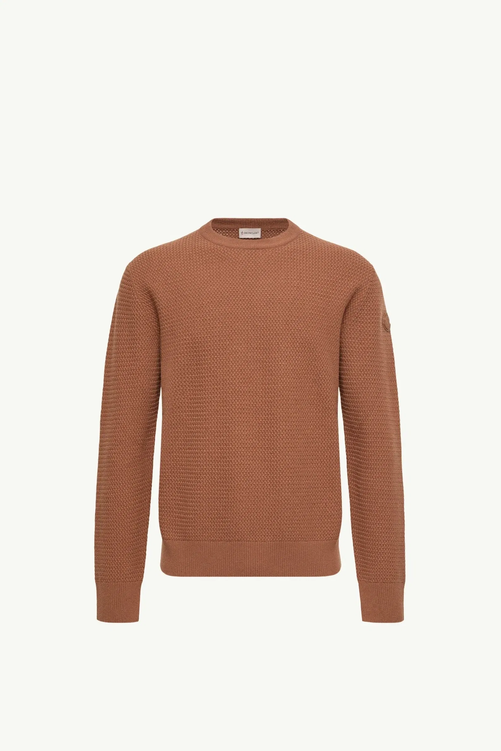 Moncler Textured Cashmere & Wool Sweater Red Brown Red Brown
