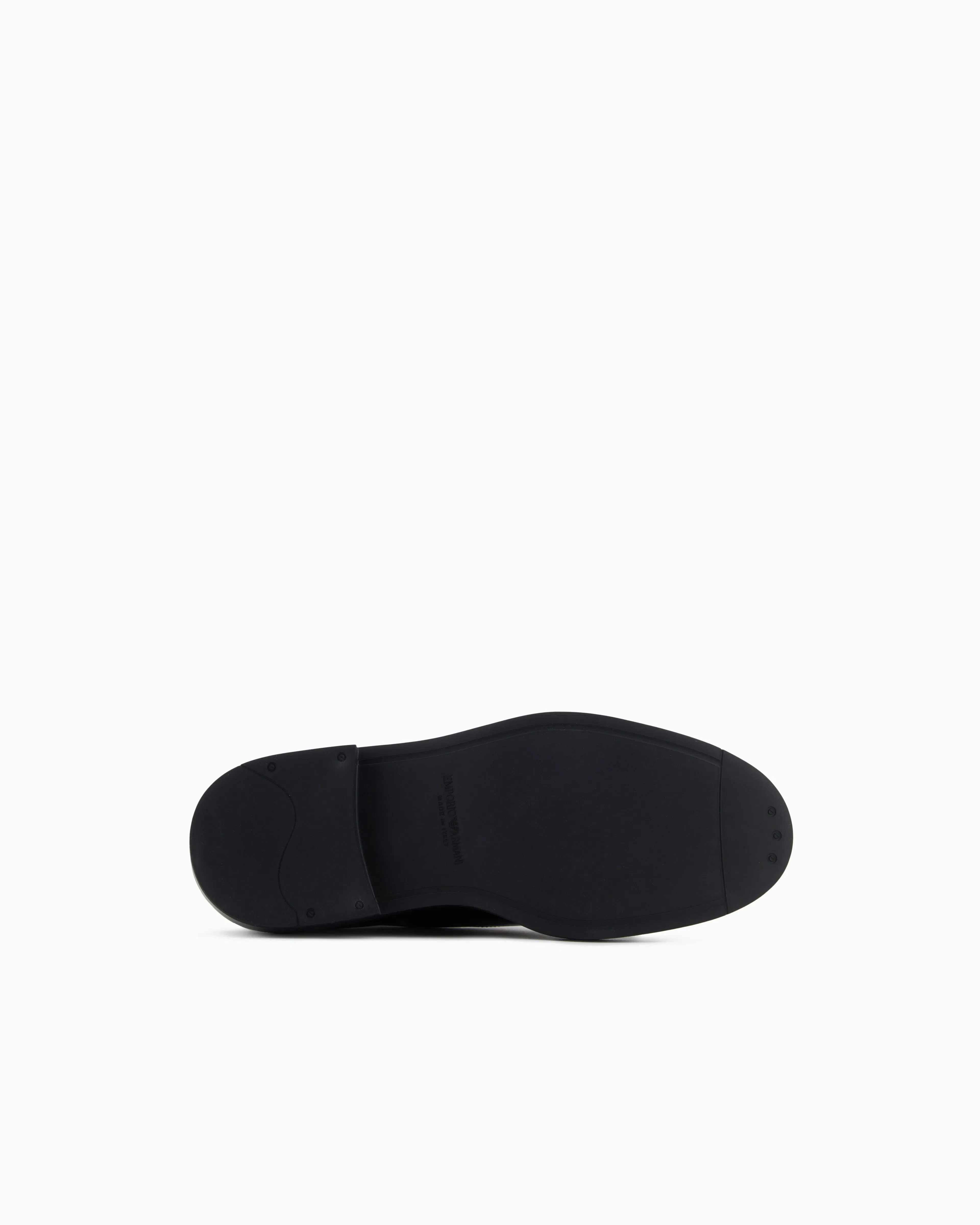 Emporio Armani Brushed Leather Monkstraps Black