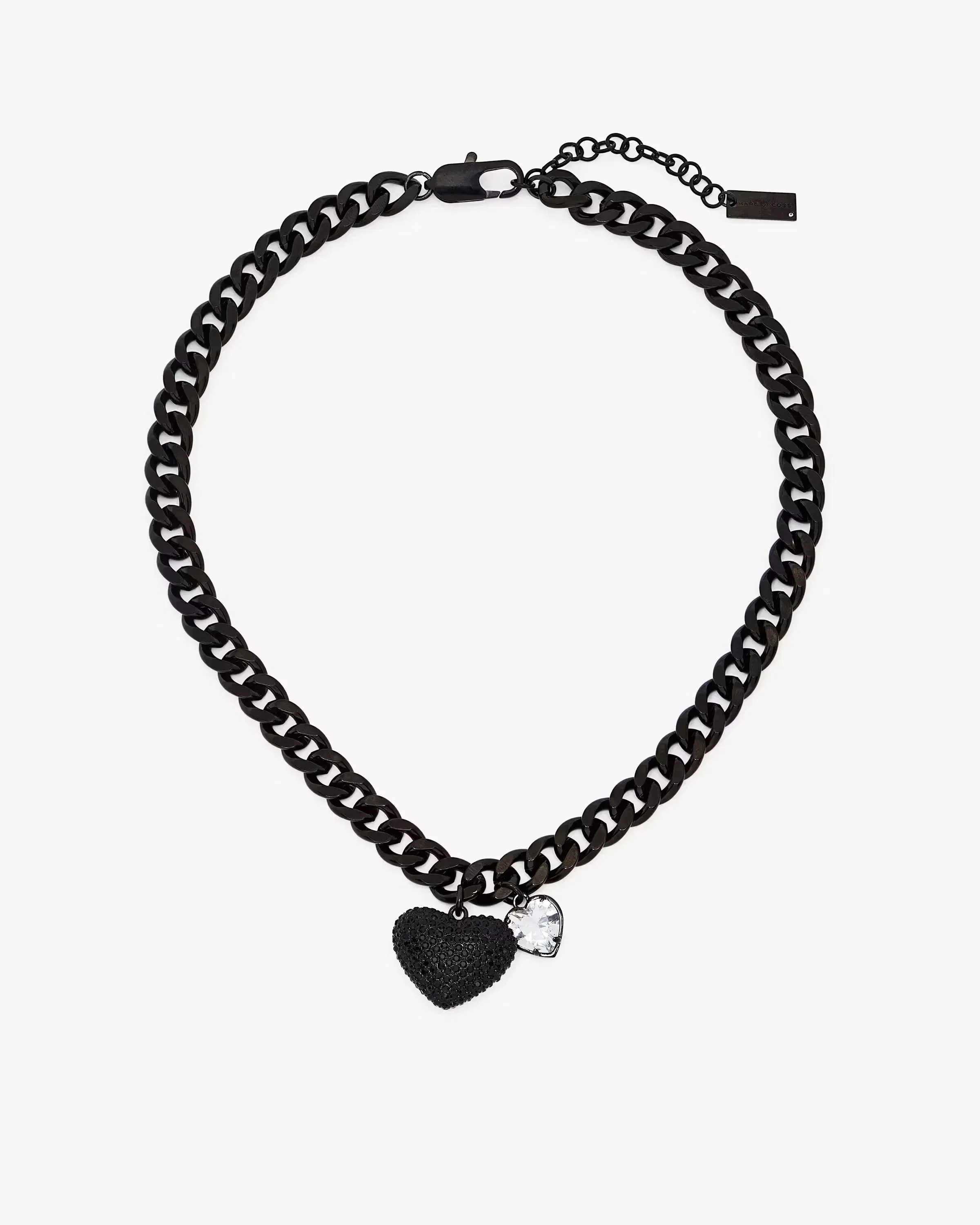 Marc Jacobs The Heart Balloon Pave Necklace Black/Black Crystal