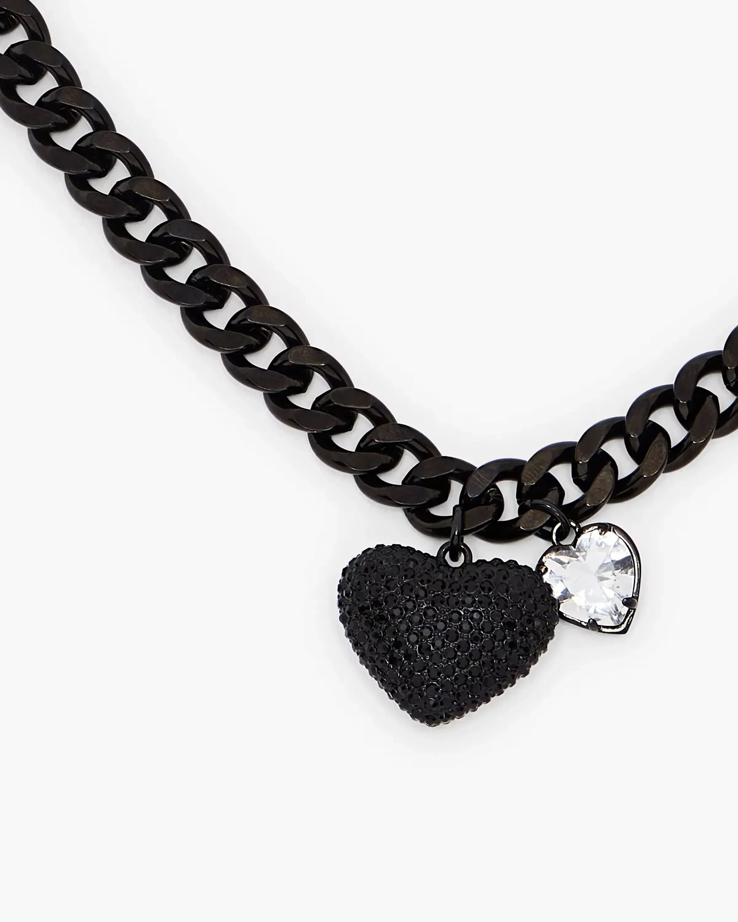 Marc Jacobs The Heart Balloon Pave Necklace Black/Black Crystal
