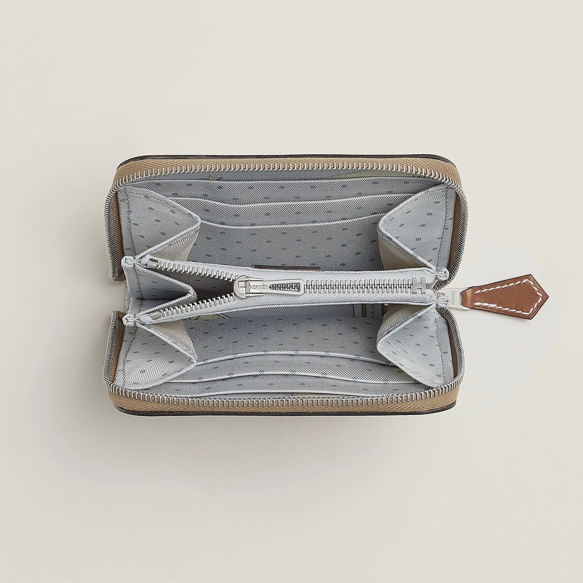 Hermes Silk'In Compact Wallet Cleste