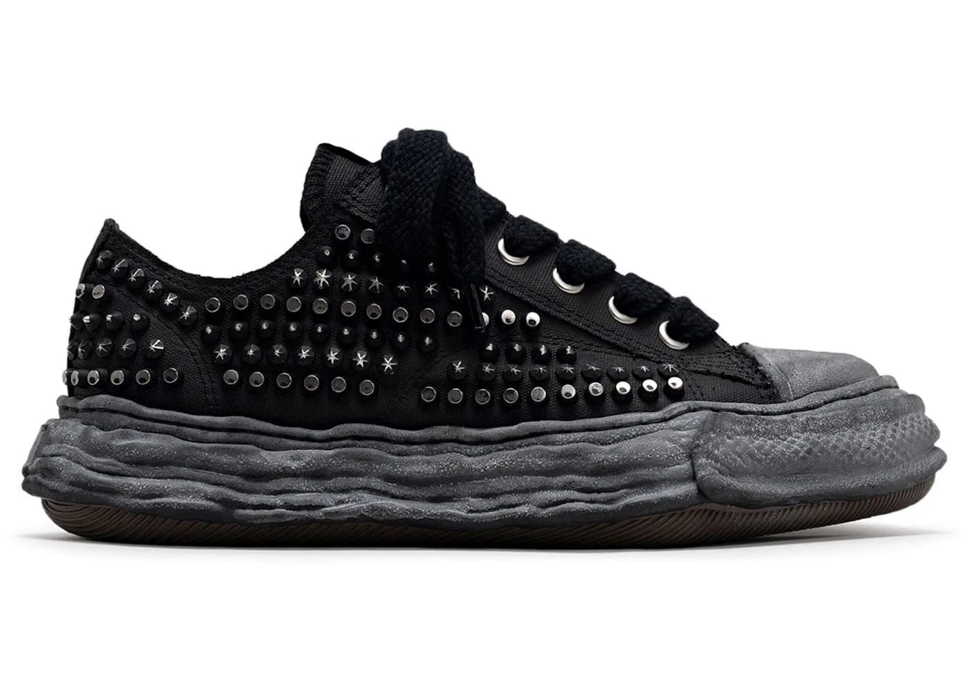 Maison Mihara Yasuhiro Peterson 23 Og Sole Studded Canvas Low Triple Black