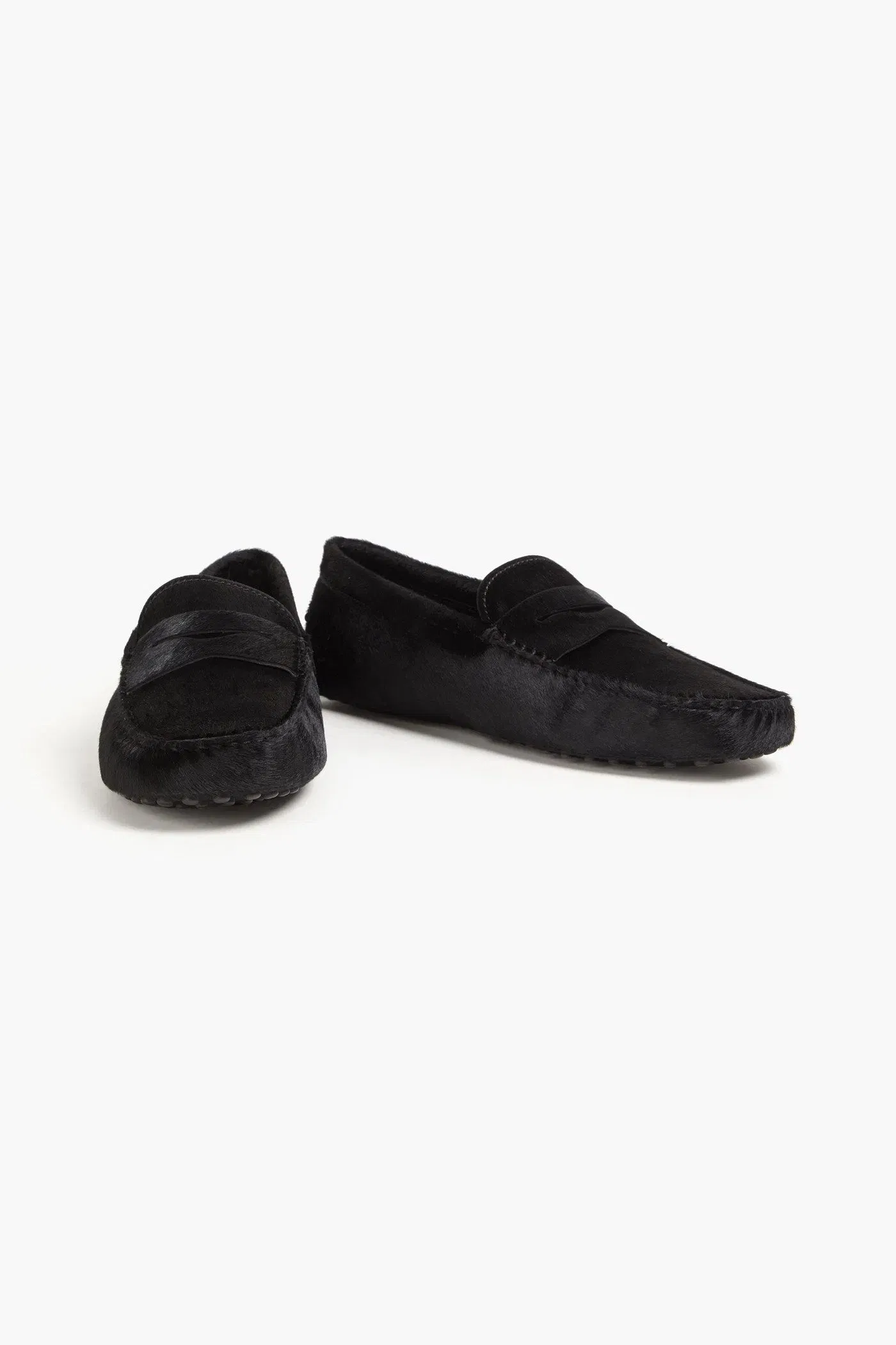 Tod's Gommino Calf Hair Driving Shoes Black