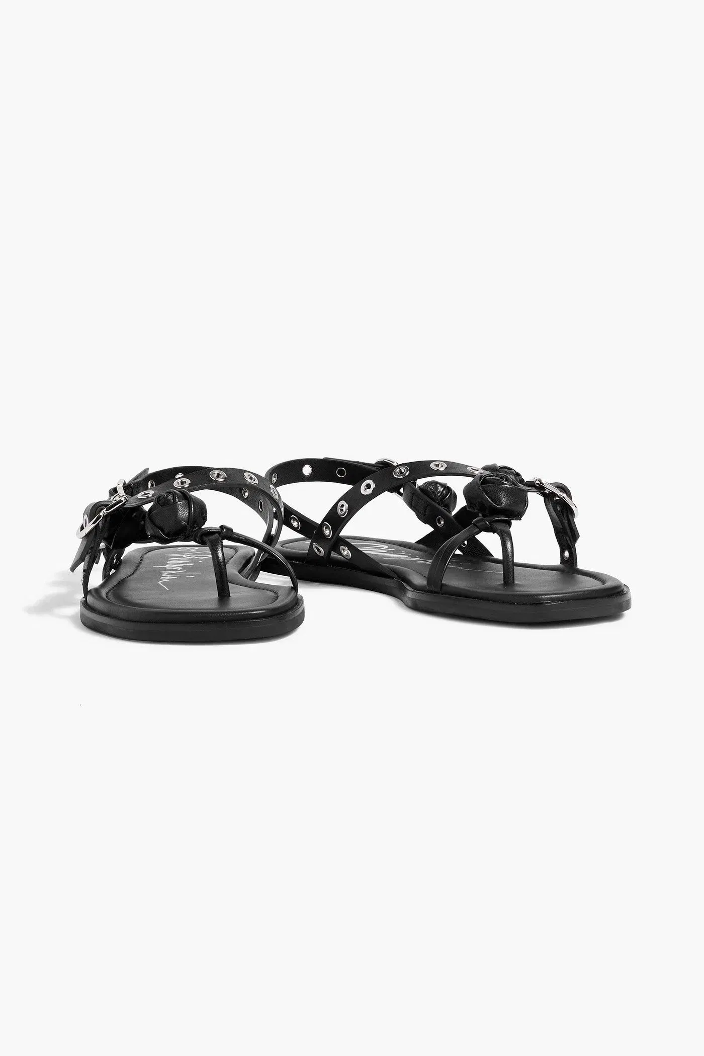 3.1 Phillip Lim Knotted Leather Slingback Sandals Black Women's