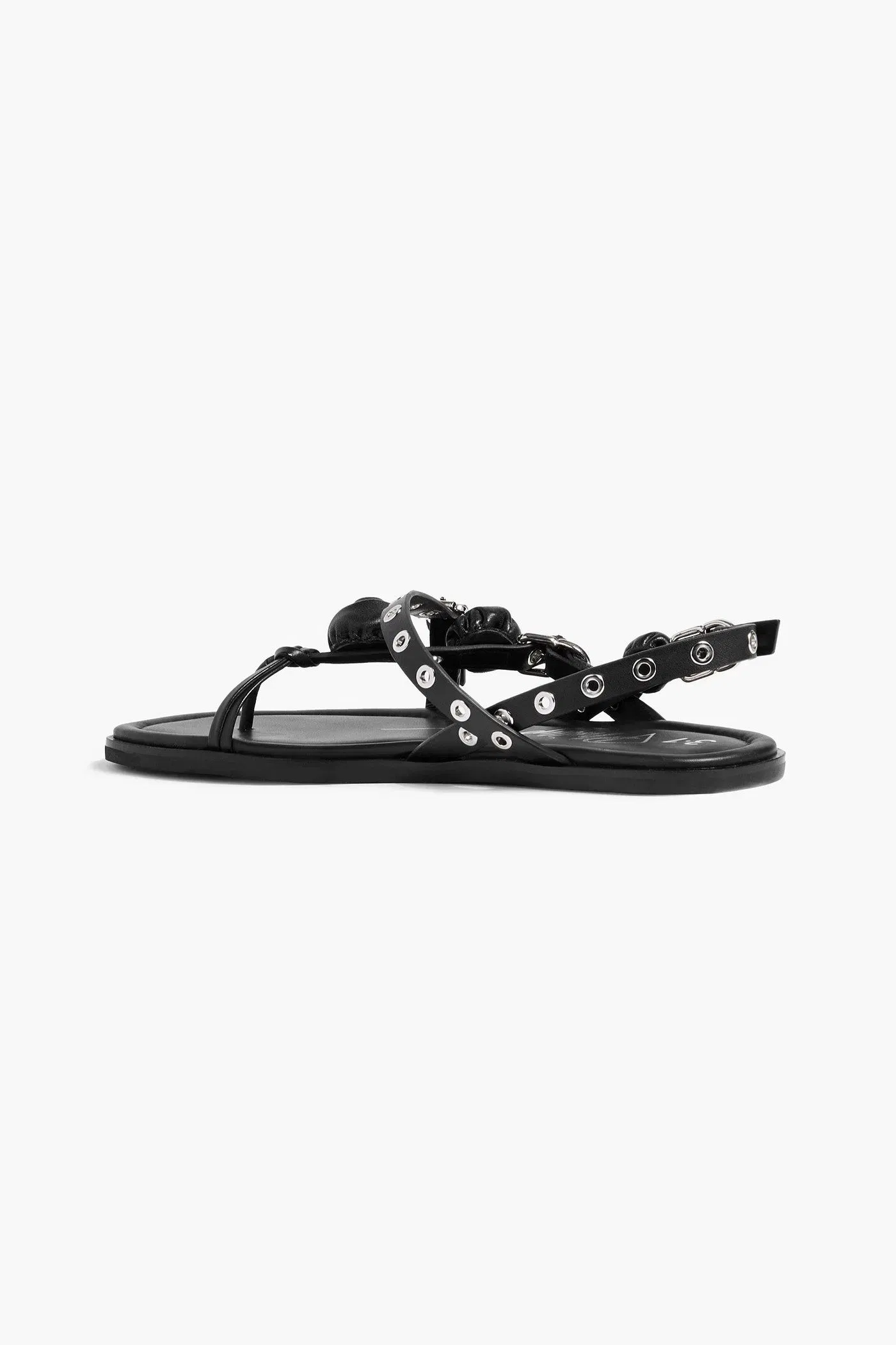 3.1 Phillip Lim Knotted Leather Slingback Sandals Black Women's