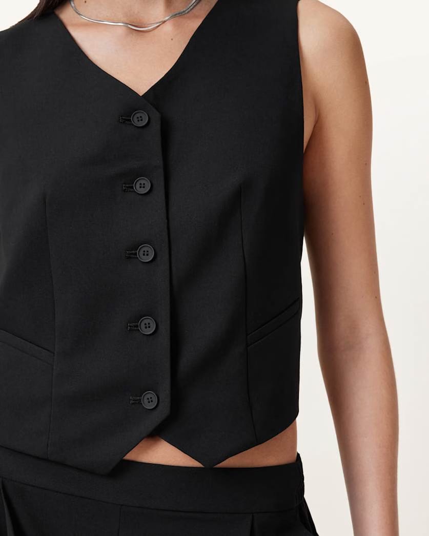 AllSaints Aleida Lightweight Tri Vest Women's Black Women's