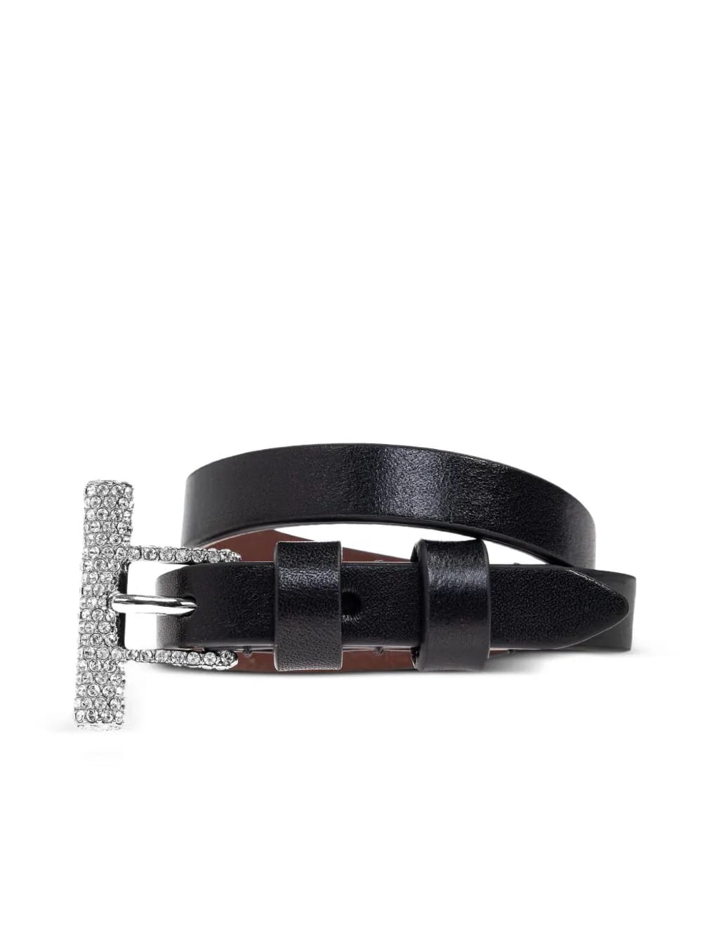 rhinestone-embellished leather bracelet