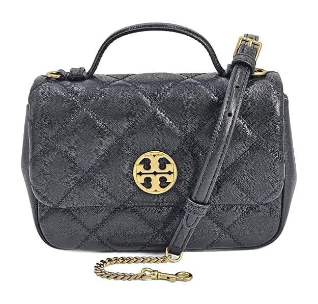 Tory Burch Black With Gold Hardware Mini Top Handle Bag