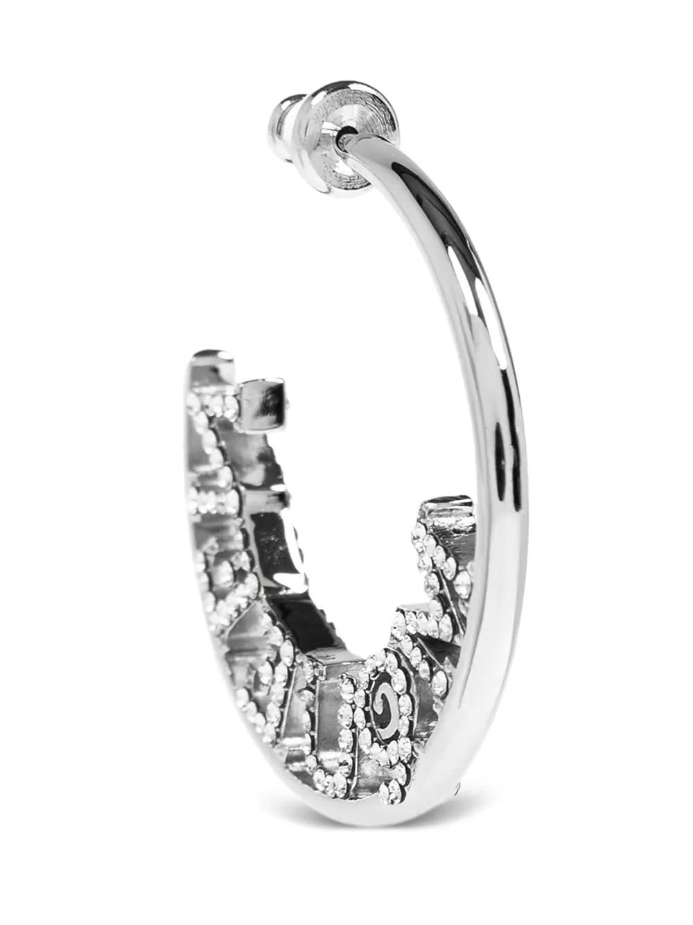 diamond-embellished hoop earrings