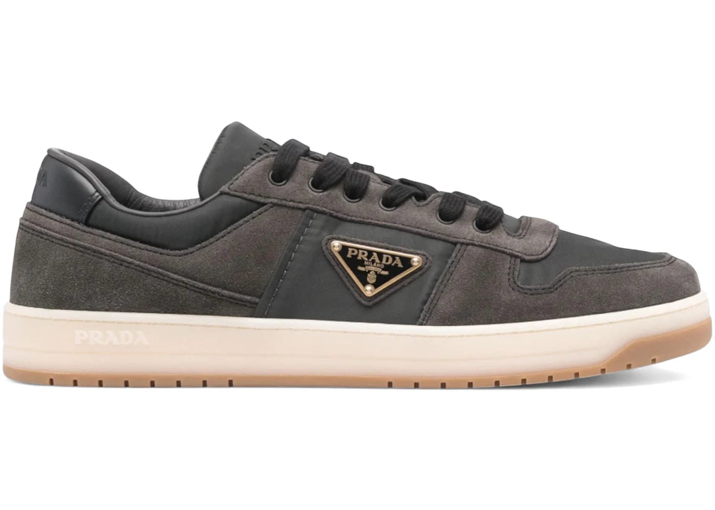 Prada Downtown Low Top Sneakers Brown Gray