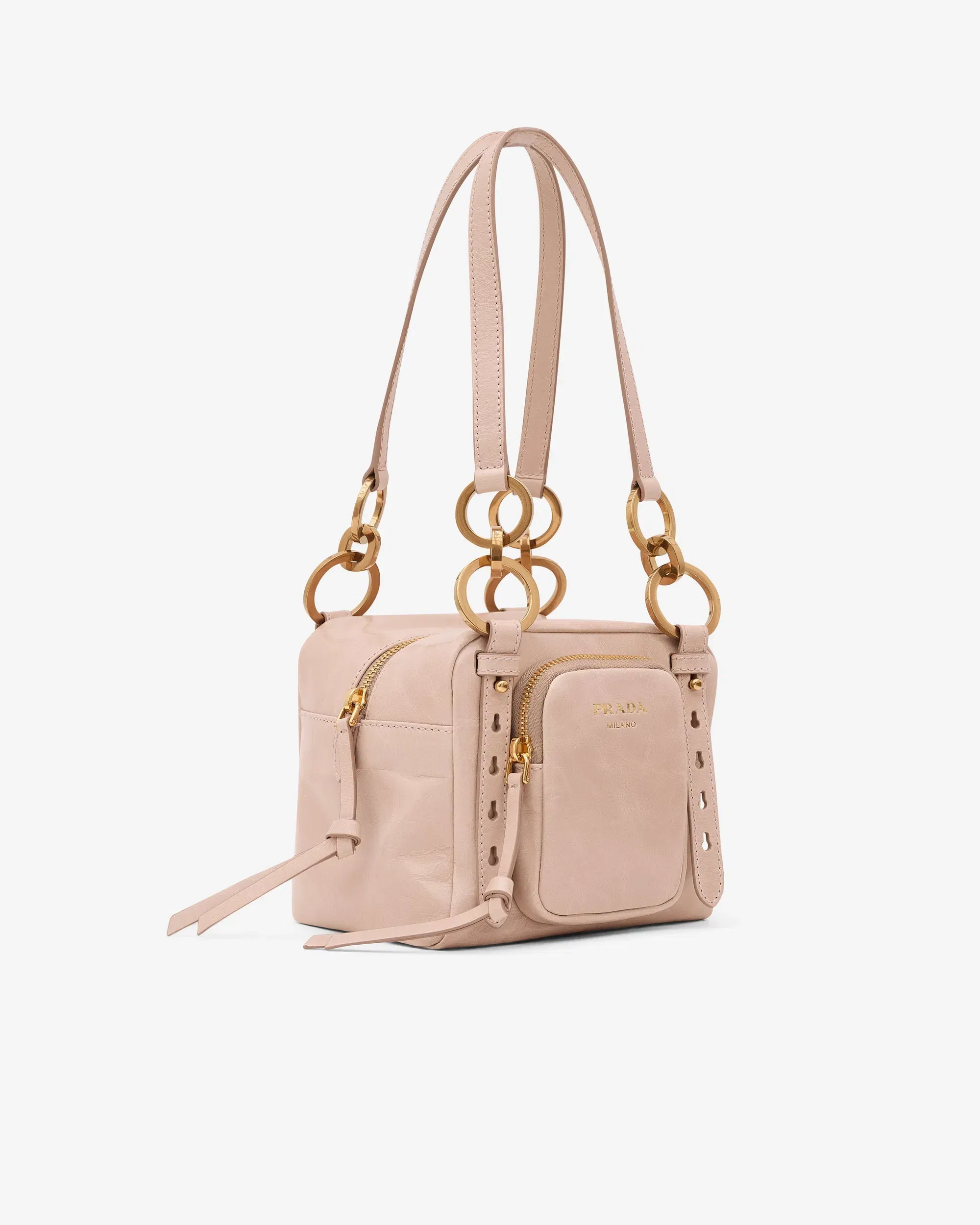 Dangle Leather Top-handle Mini-Bag Powder Pink