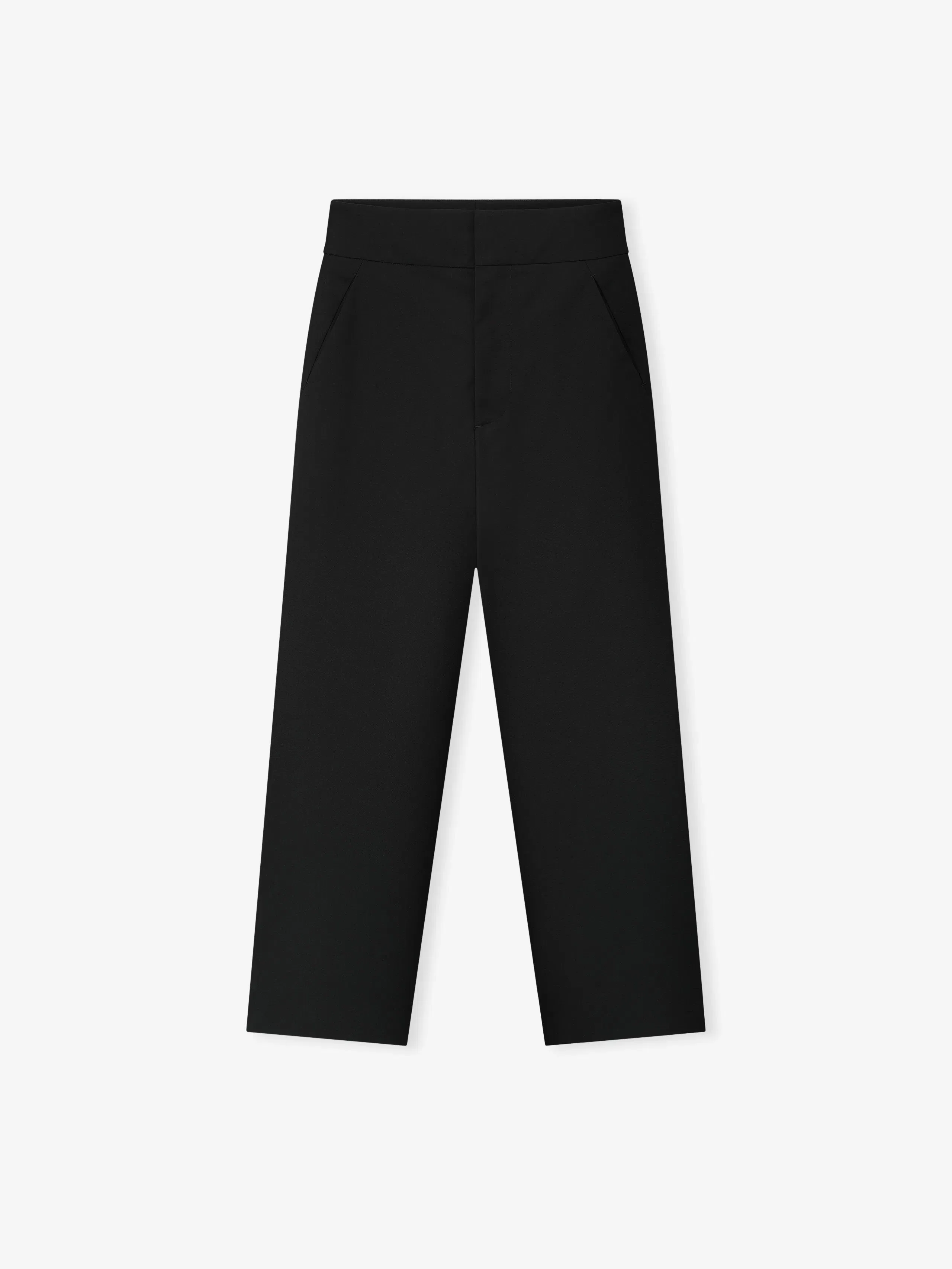 Essentials Wool Poplin Casual Flat Front Pants Black