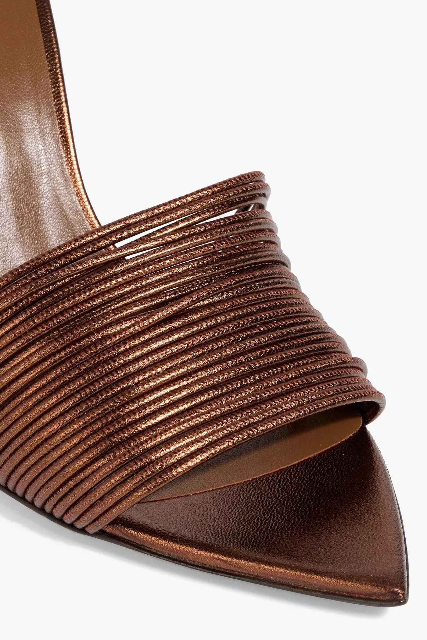 Giuseppe Zanotti Intriigo Clio 70 Metallic Leather Mules Bronze Women's