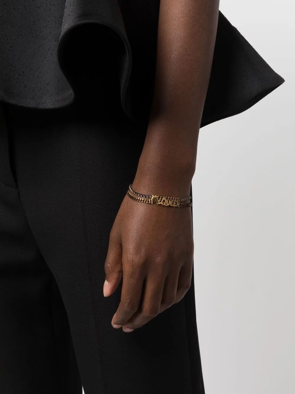 logo-lettering chain bracelet