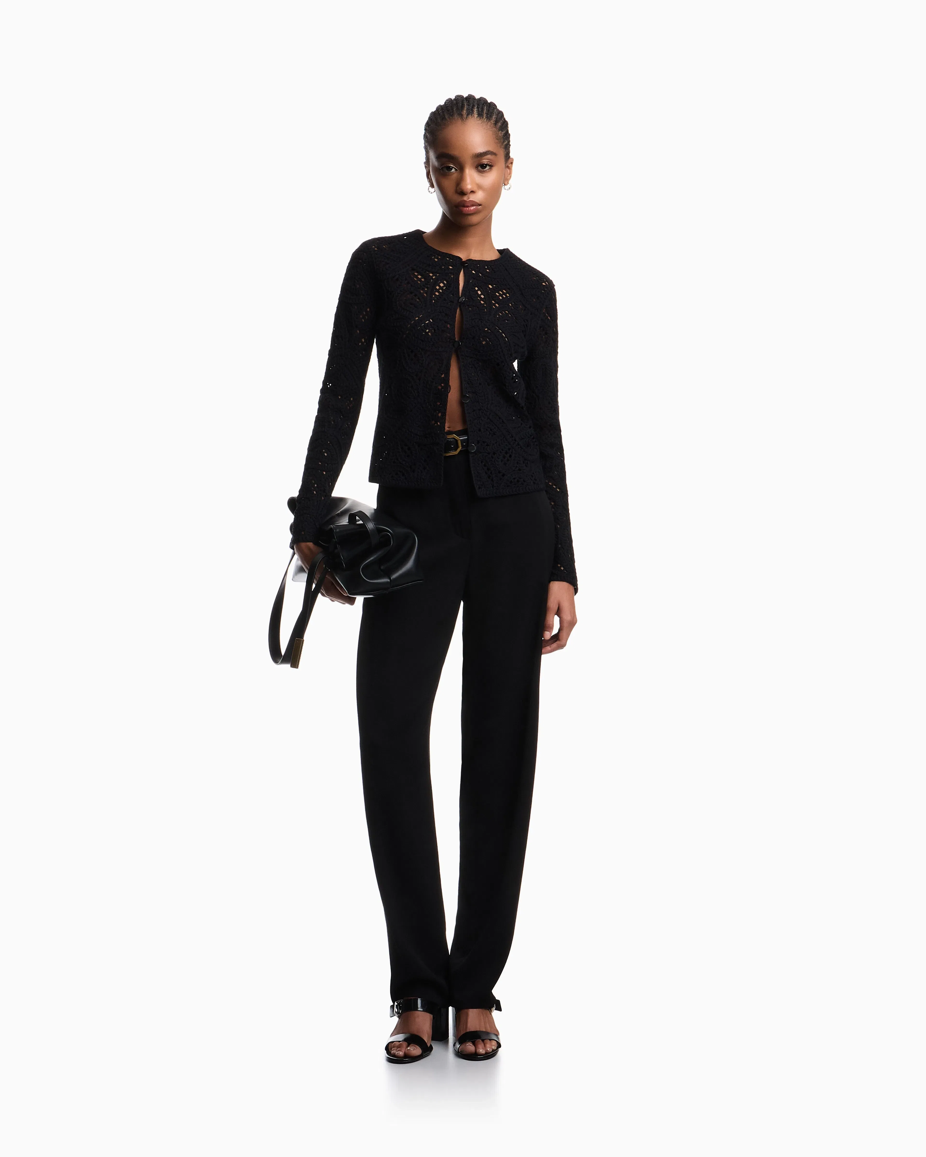 Emporio Armani Jacket in macramé-effect Cornely embroidered fabric