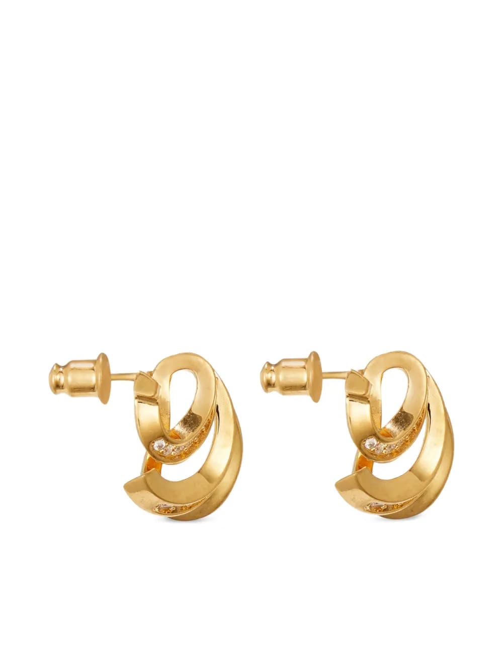 Triple-Gancini crystal-hoop earrings