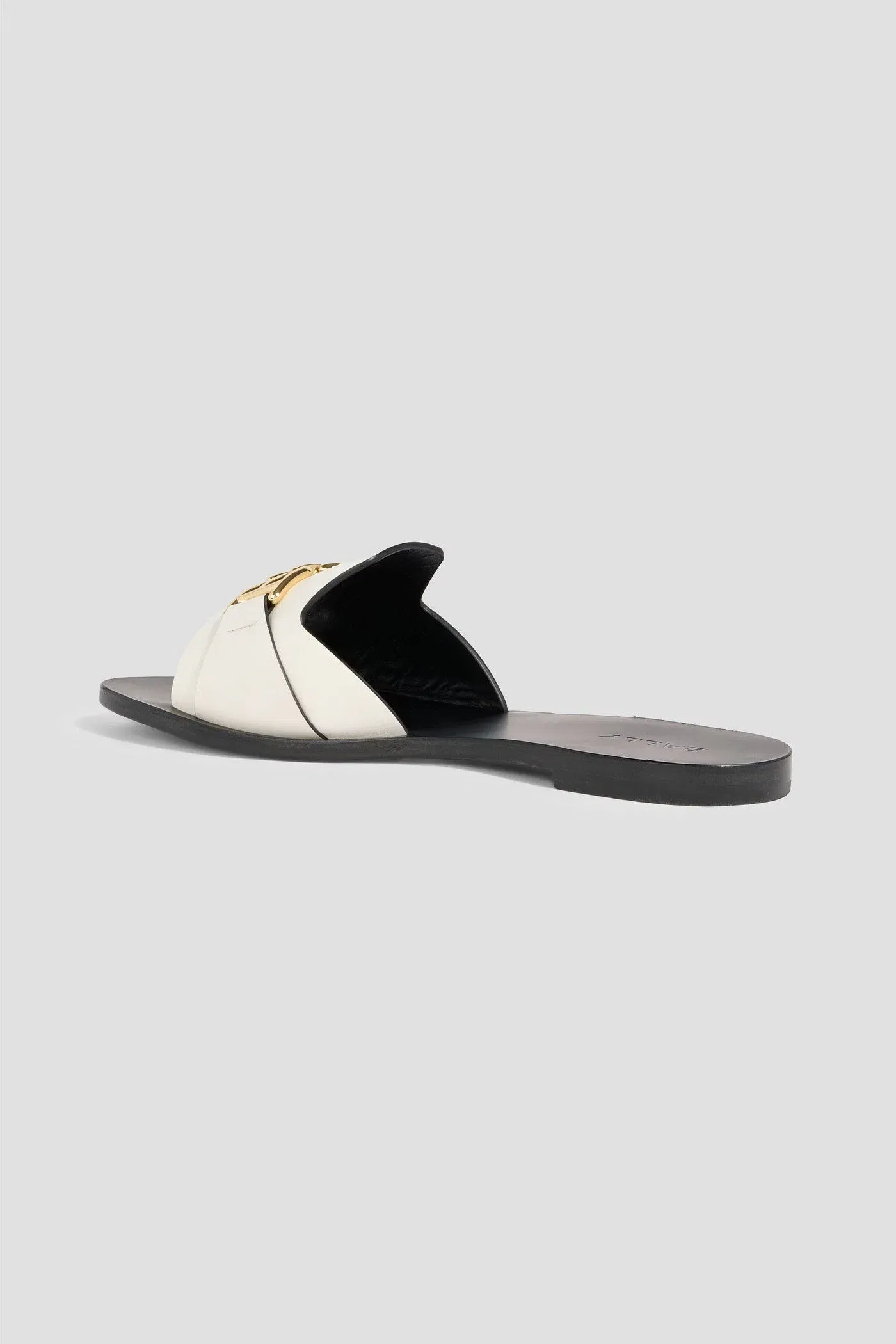 Bally Positano Embellished Leather Slides Off-White Women's