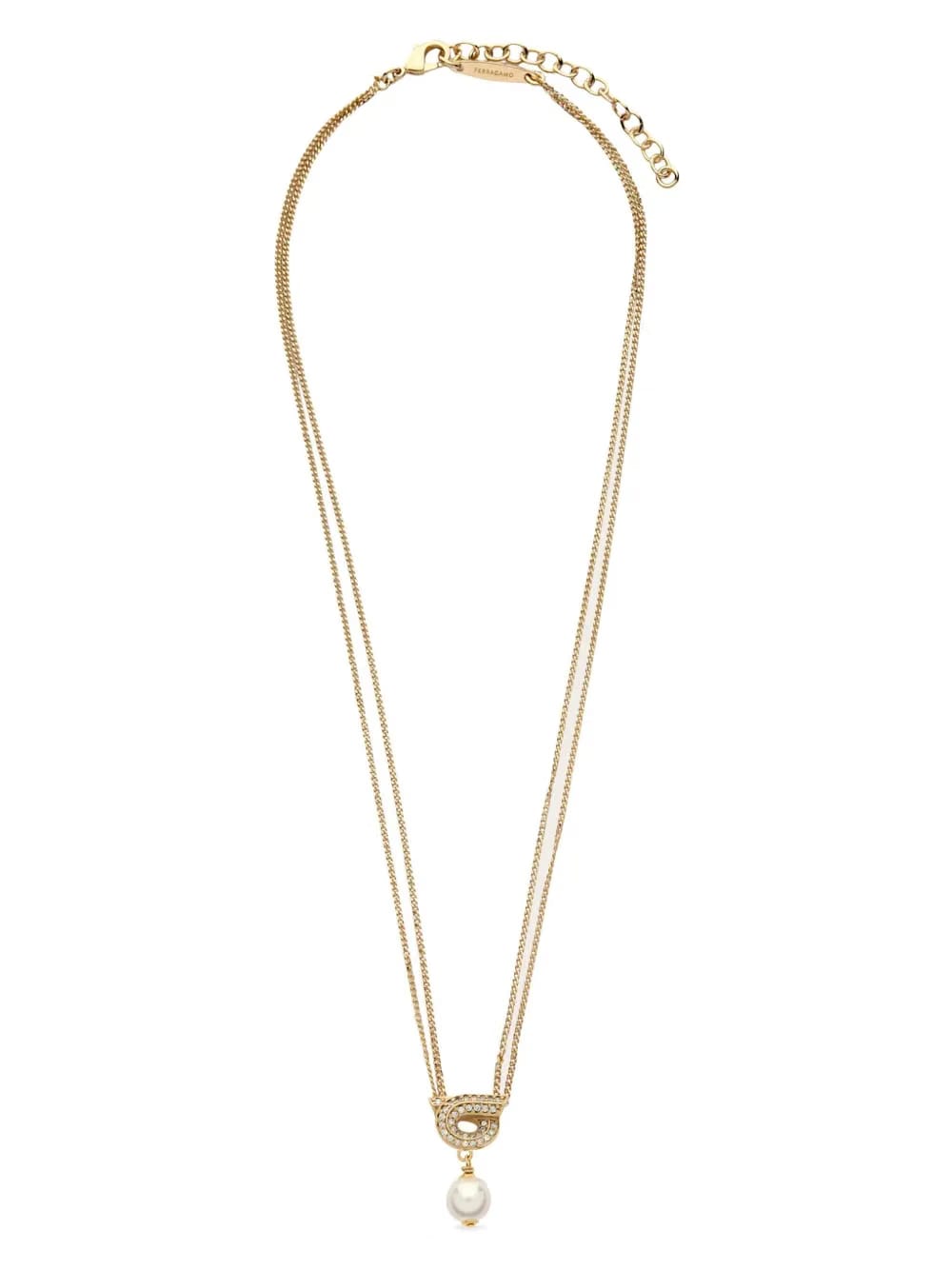 Gancini pearl pendant necklace