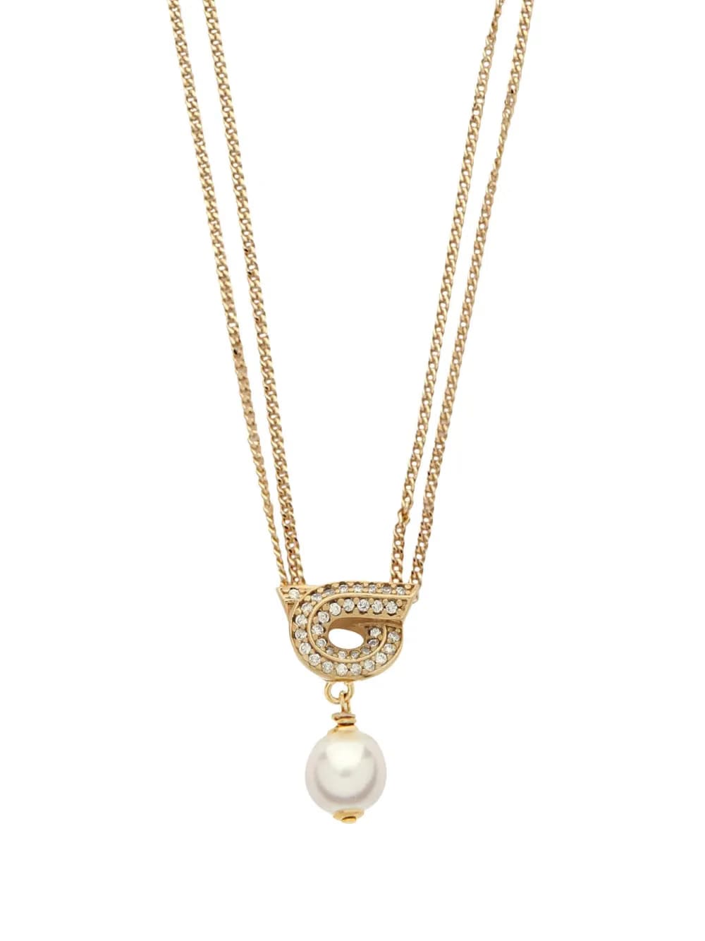 Gancini pearl pendant necklace