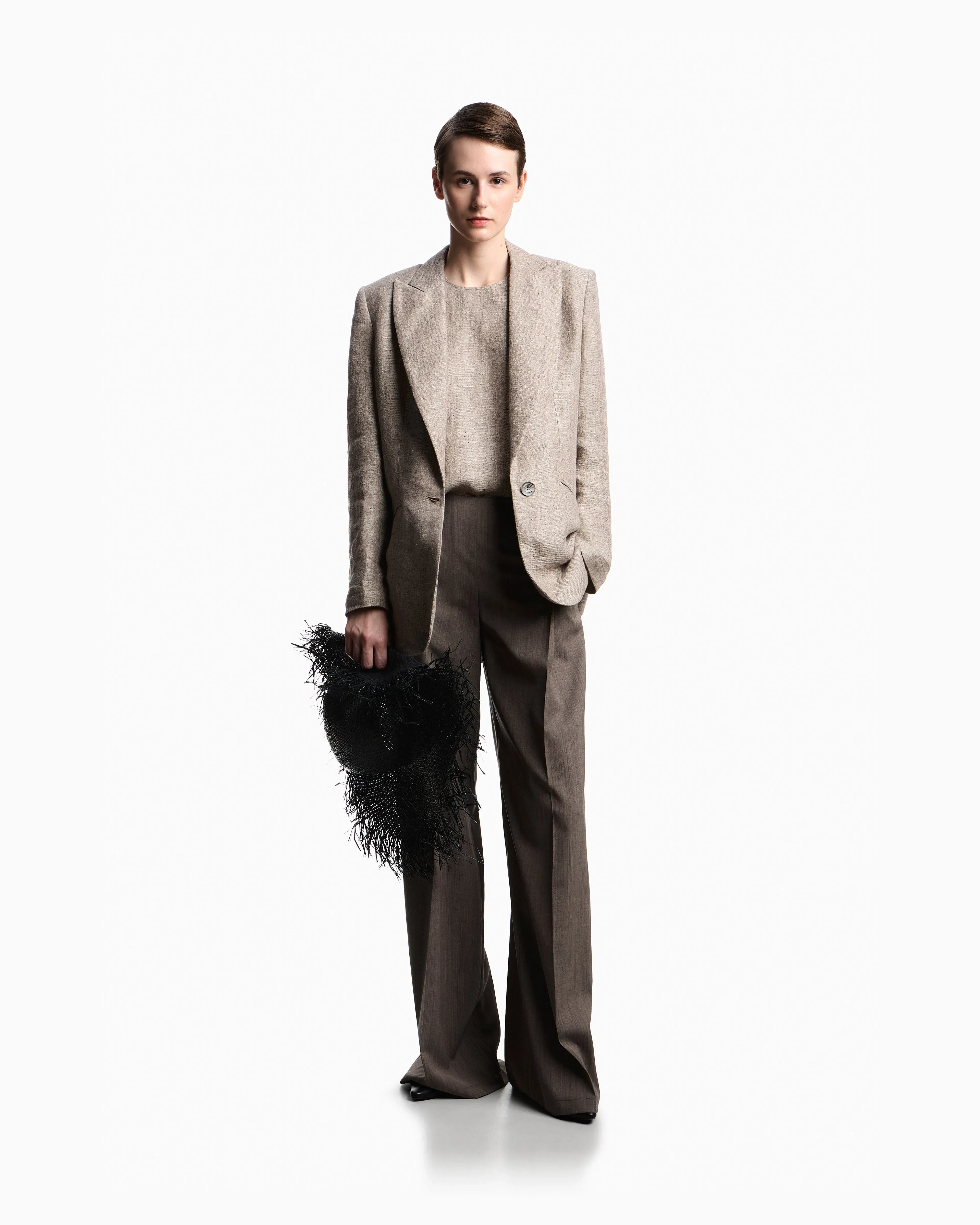 Emporio Armani Light wool trousers with side crease