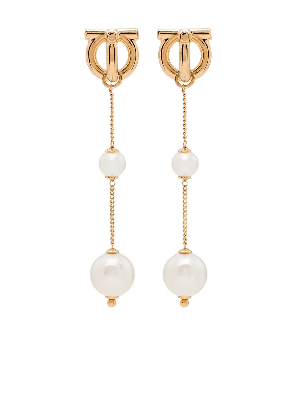 Gancini pearl-embellished drop earrings