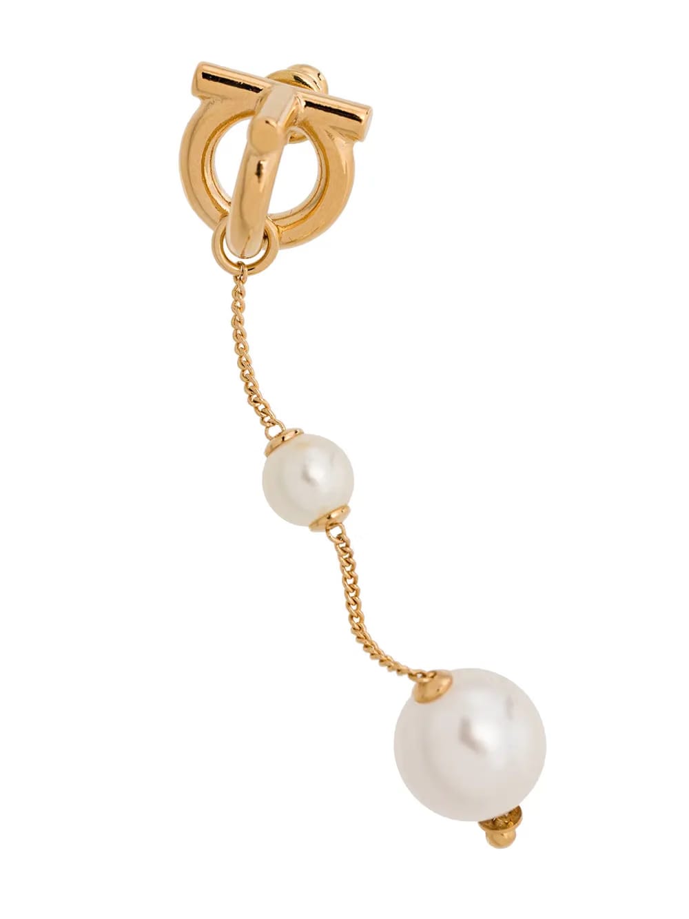 Gancini pearl-embellished drop earrings